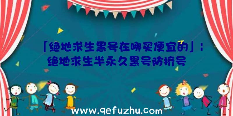 「绝地求生黑号在哪买便宜的」|绝地求生半永久黑号防挤号